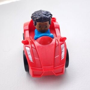 Fisher Price Little People Wheelie Red Sports‎ Car African American Boy